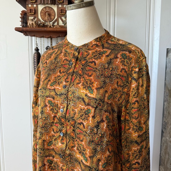 Equipment Femmé Silk Paisley Long Sleeve Blouse Large - Picture 2 of 7